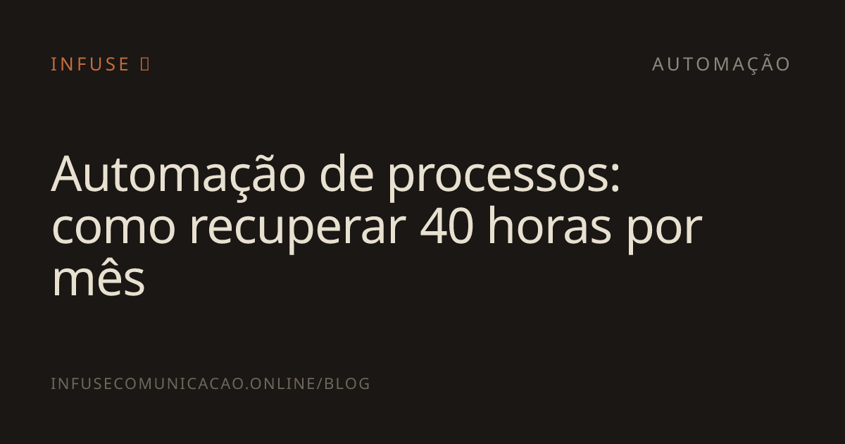 Automação de processos: como recuperar 40 horas por mês